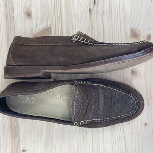 GH BASS Weejuns Mens Sz 10 Brown Leather Suede Slip On Penny Loafer Dress Shoes